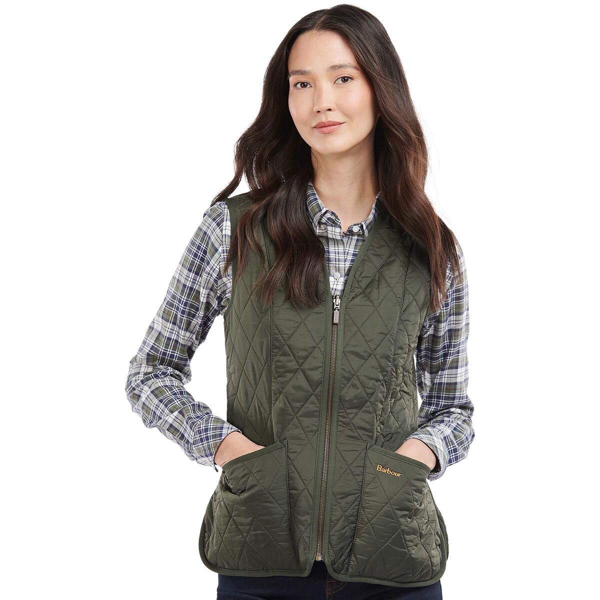 Image of Barbour Fleece Betty Liner Vest - Women's Dark Olive, US 6/UK 10