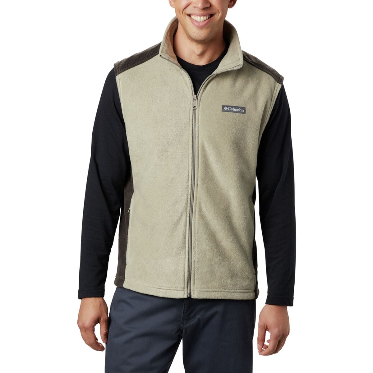 Image of Columbia Steens Mountain Fleece Vest - Men's Tusk/Buffalo, 2X