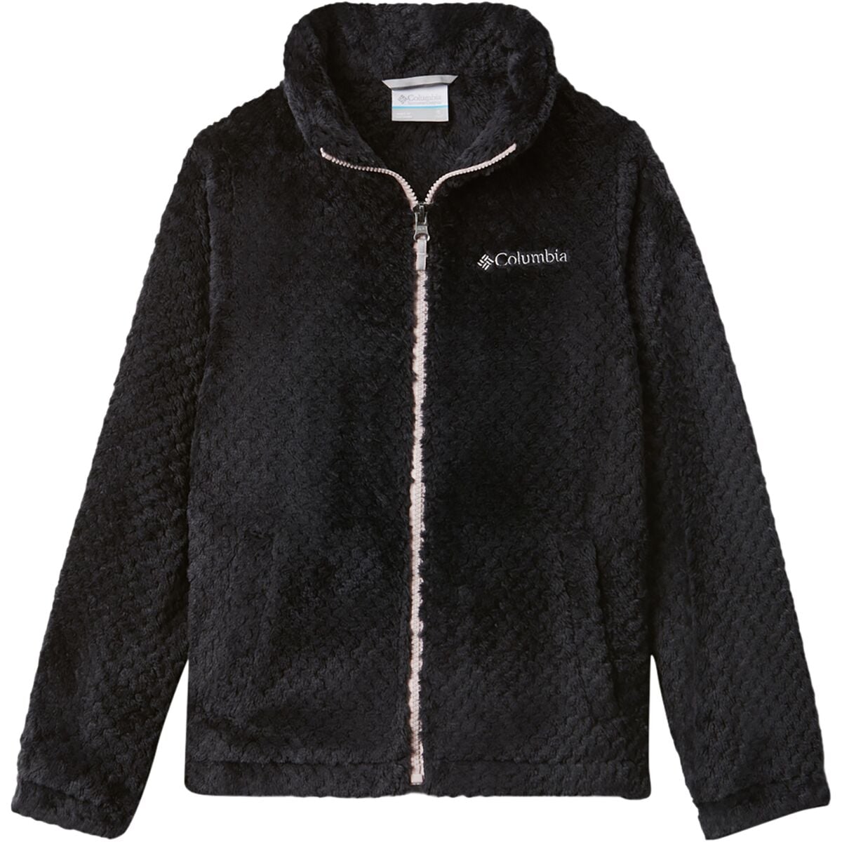 Image of Columbia Fire Side Sherpa Hybrid Full-Zip Fleece Jacket - Girls' Black2, S