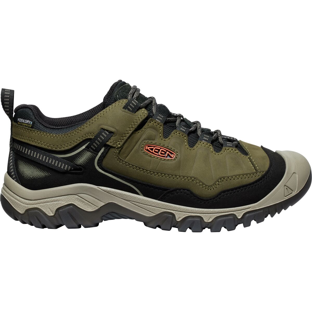 Image of KEEN Targhee IV WP Wide Hiking Boot - Men's Dark Olive/Gold Flame, 15.0