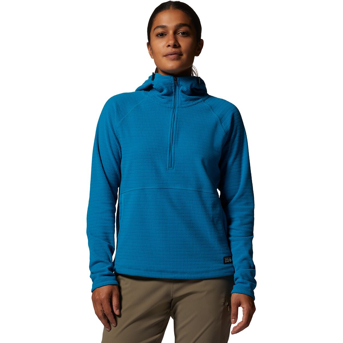 Image of Mountain Hardwear Summit Grid 1/2-Zip Hoodie - Women's Vinson Blue, S