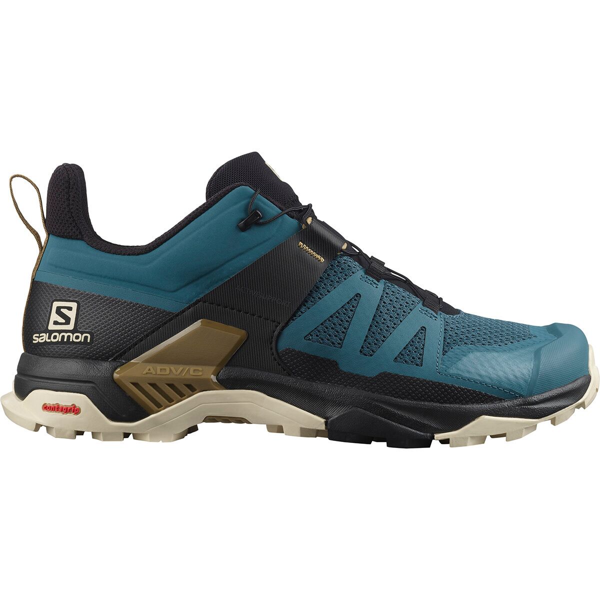 Image of Salomon X Ultra 4 Hiking Shoe - Men's Mallard Blue/Bleached Sand/Bronze Brown, US 10.0/UK 9.5