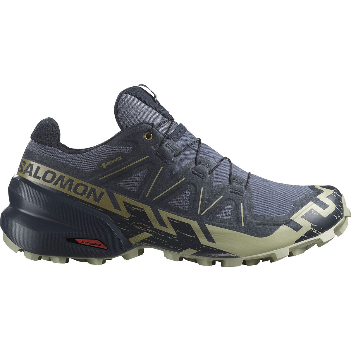 Image of Salomon Speedcross 6 GTX Trail Running Shoe - Men's Grisaille/Carbon/Tea, US 11.5/UK 11.0