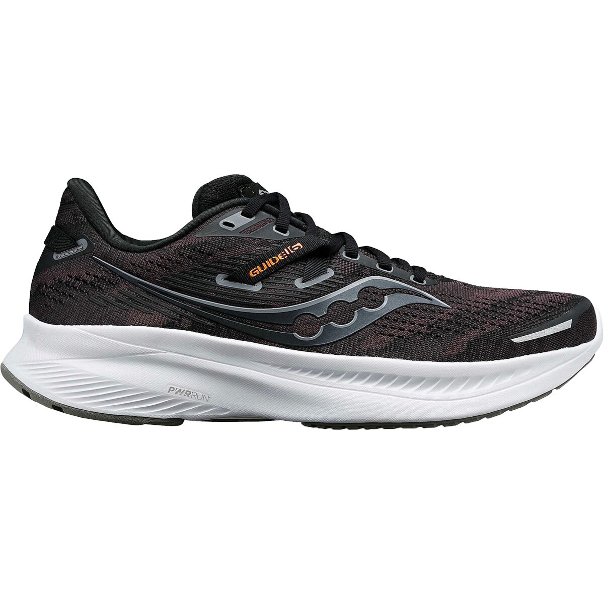 Image of Saucony Guide 16 Wide Running Shoe - Men's Black/White, 8.5