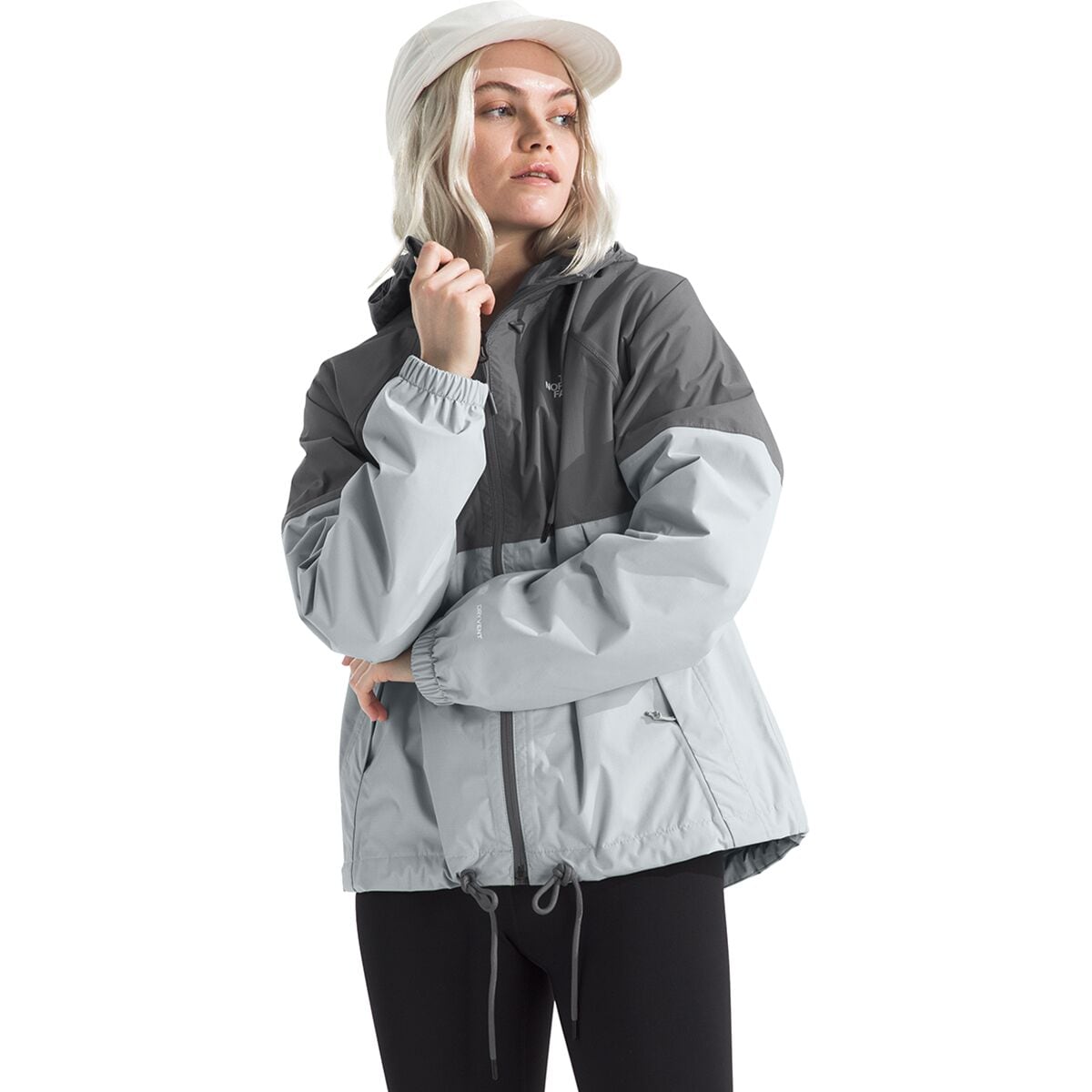 Image of The North Face Antora Rain Hooded Jacket - Women's Smoked Pearl/High Rise, XS