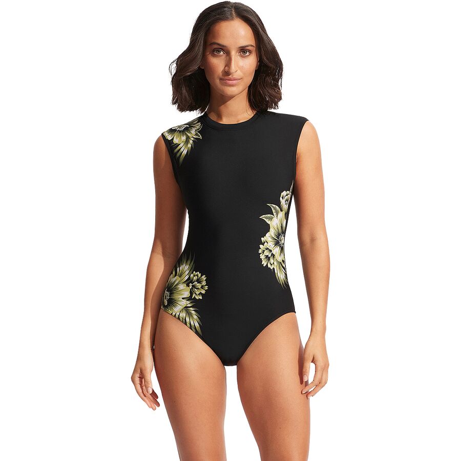 Seafolly Island In The Sun Cap Sleeve One-Piece Swimsuit - Women's -  Clothing